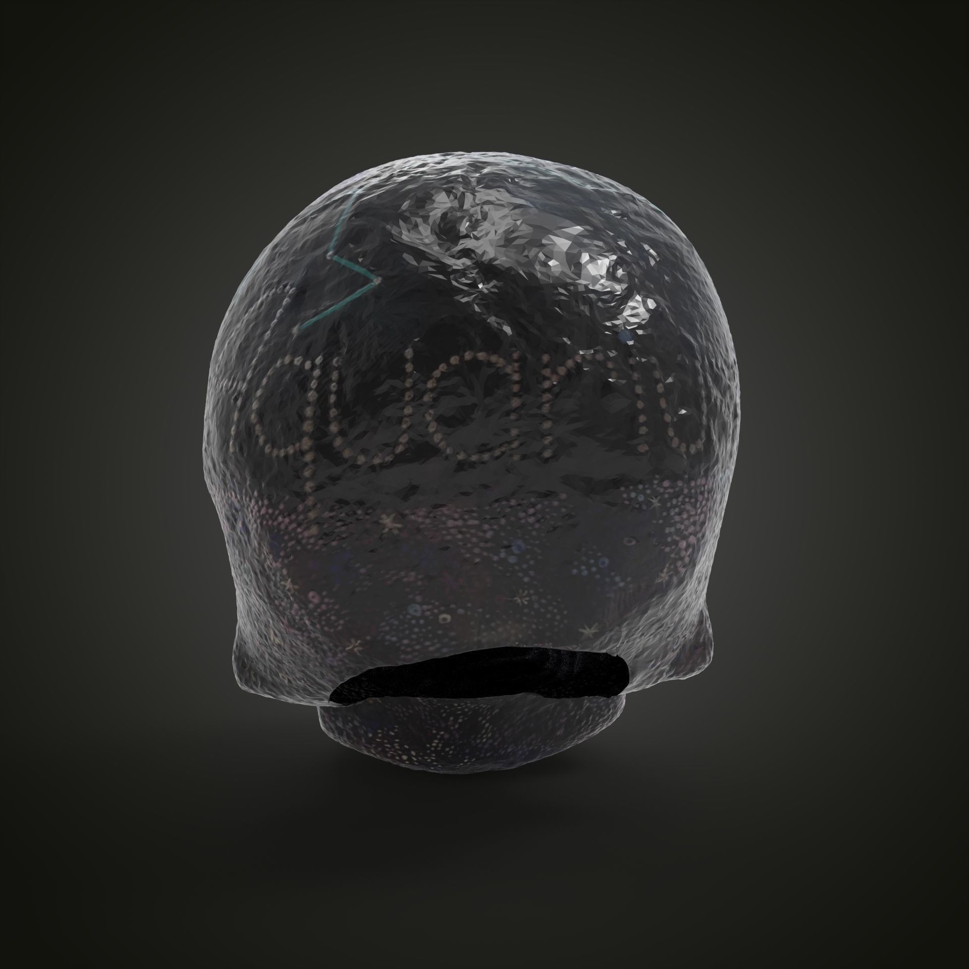 Aquarius zodiac scull Low-poly 3D model_3