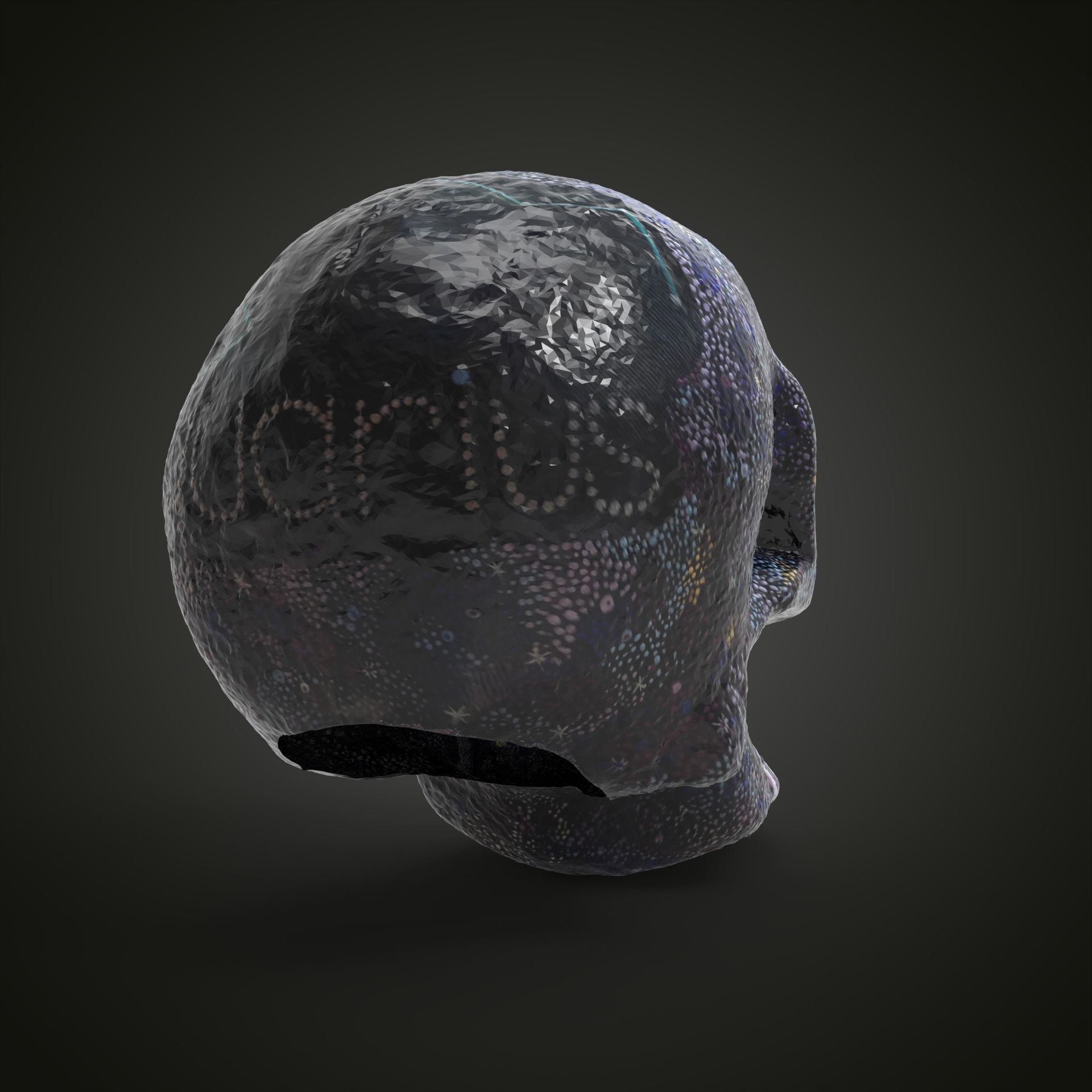 Aquarius zodiac scull Low-poly 3D model_4