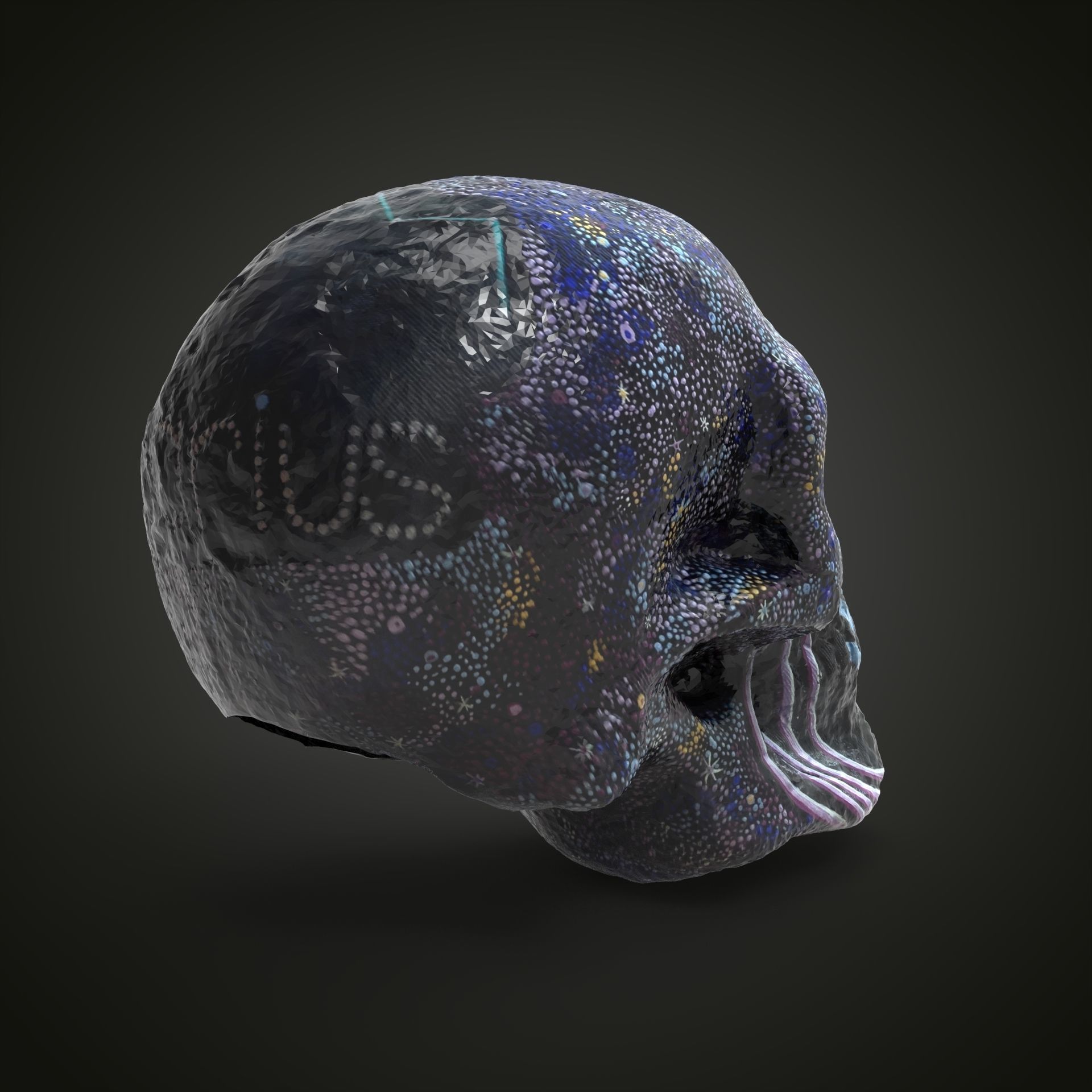 Aquarius zodiac scull Low-poly 3D model_5