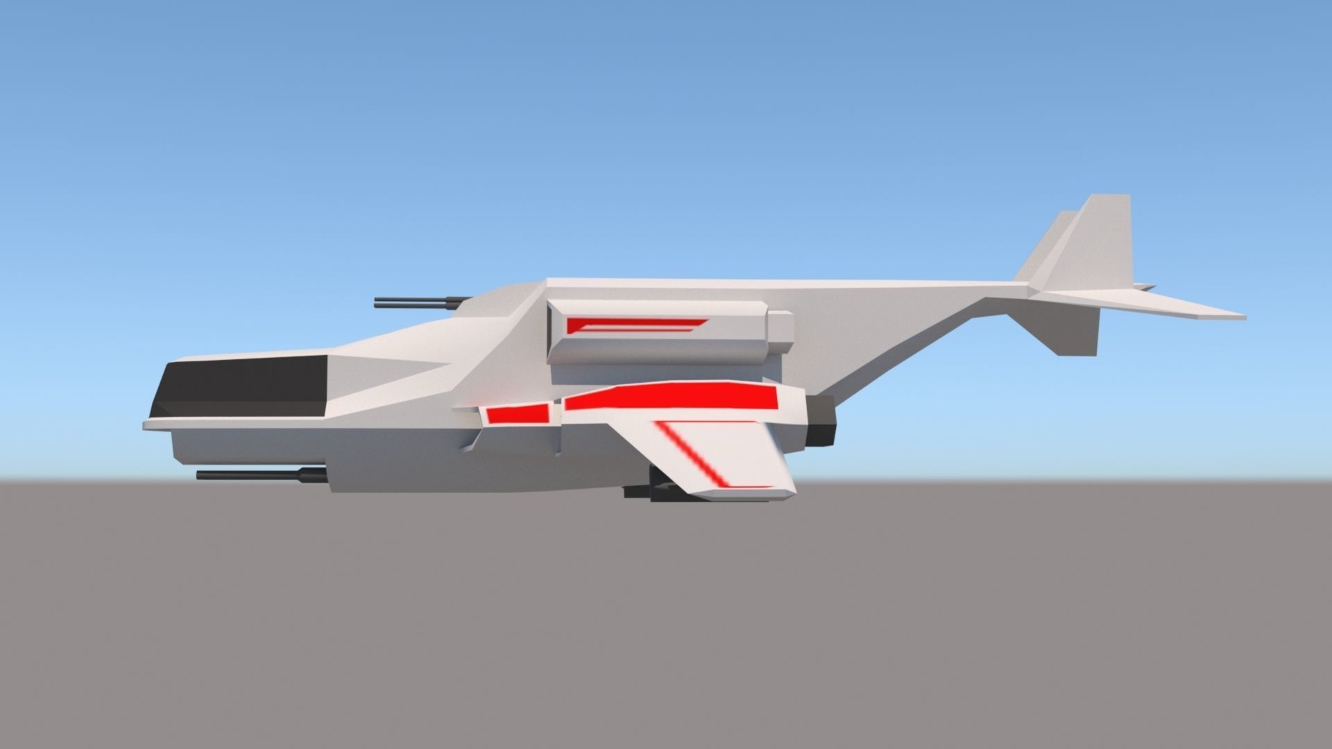 Spaceship CYS-1603 Low-poly 3D model_5