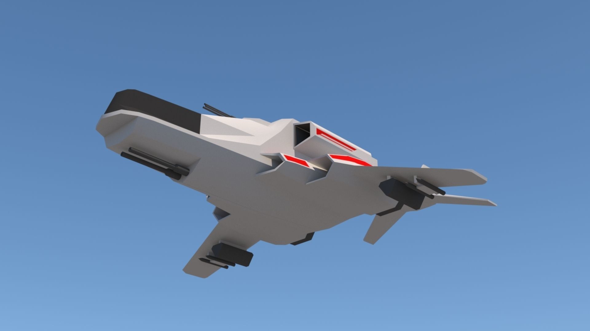 Spaceship CYS-1603 Low-poly 3D model_3