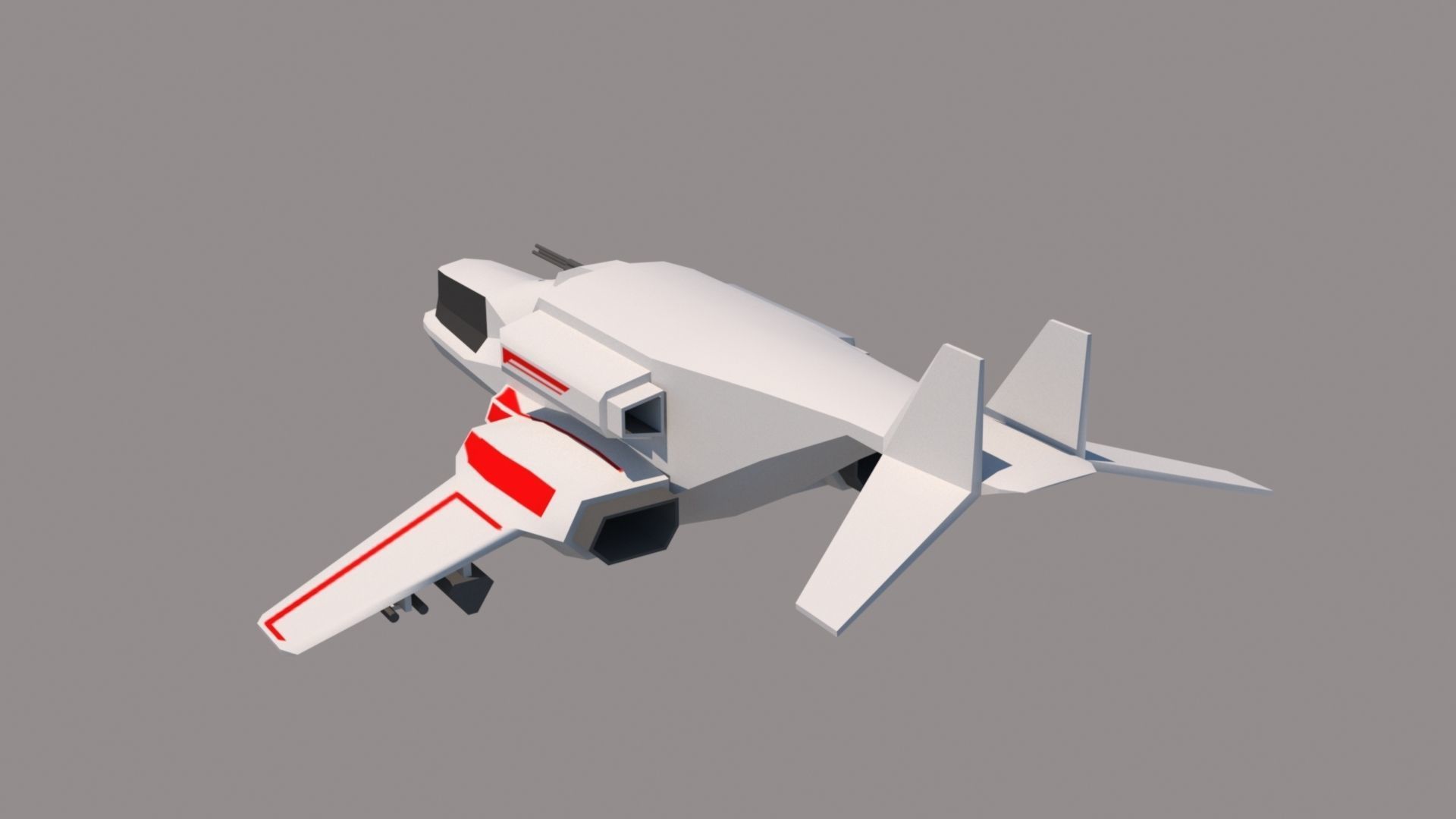 Spaceship CYS-1603 Low-poly 3D model_1