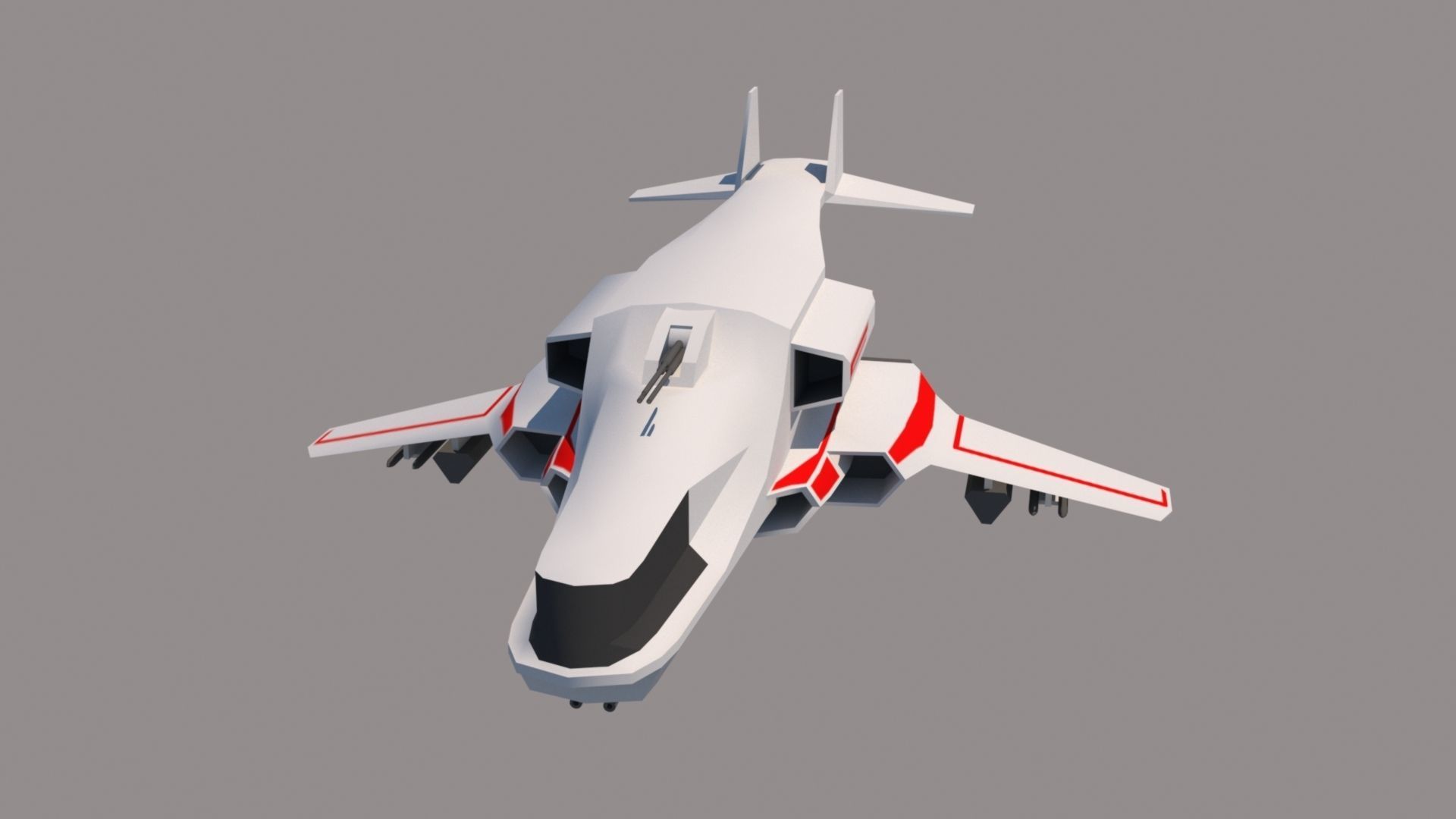 Spaceship CYS-1603 Low-poly 3D model_4