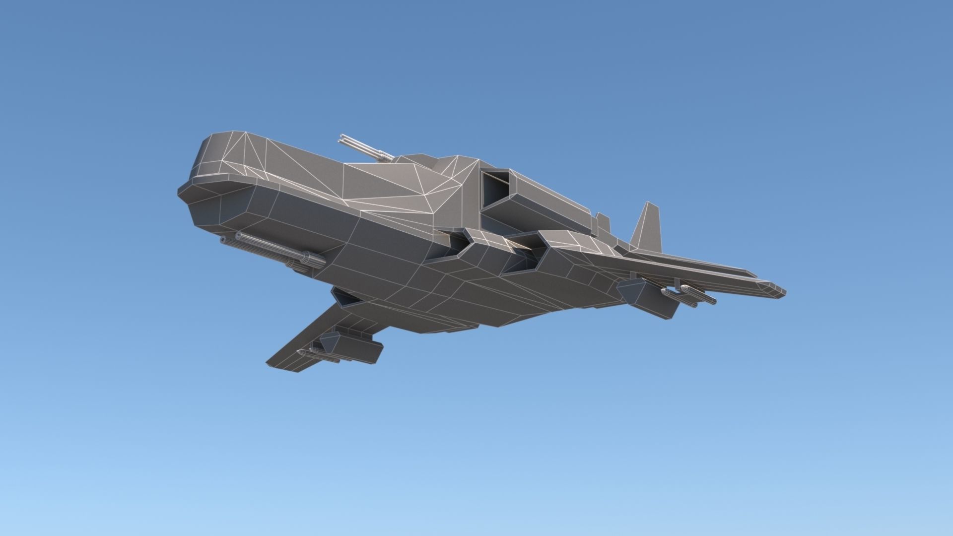 Spaceship CYS-1603 Low-poly 3D model_7