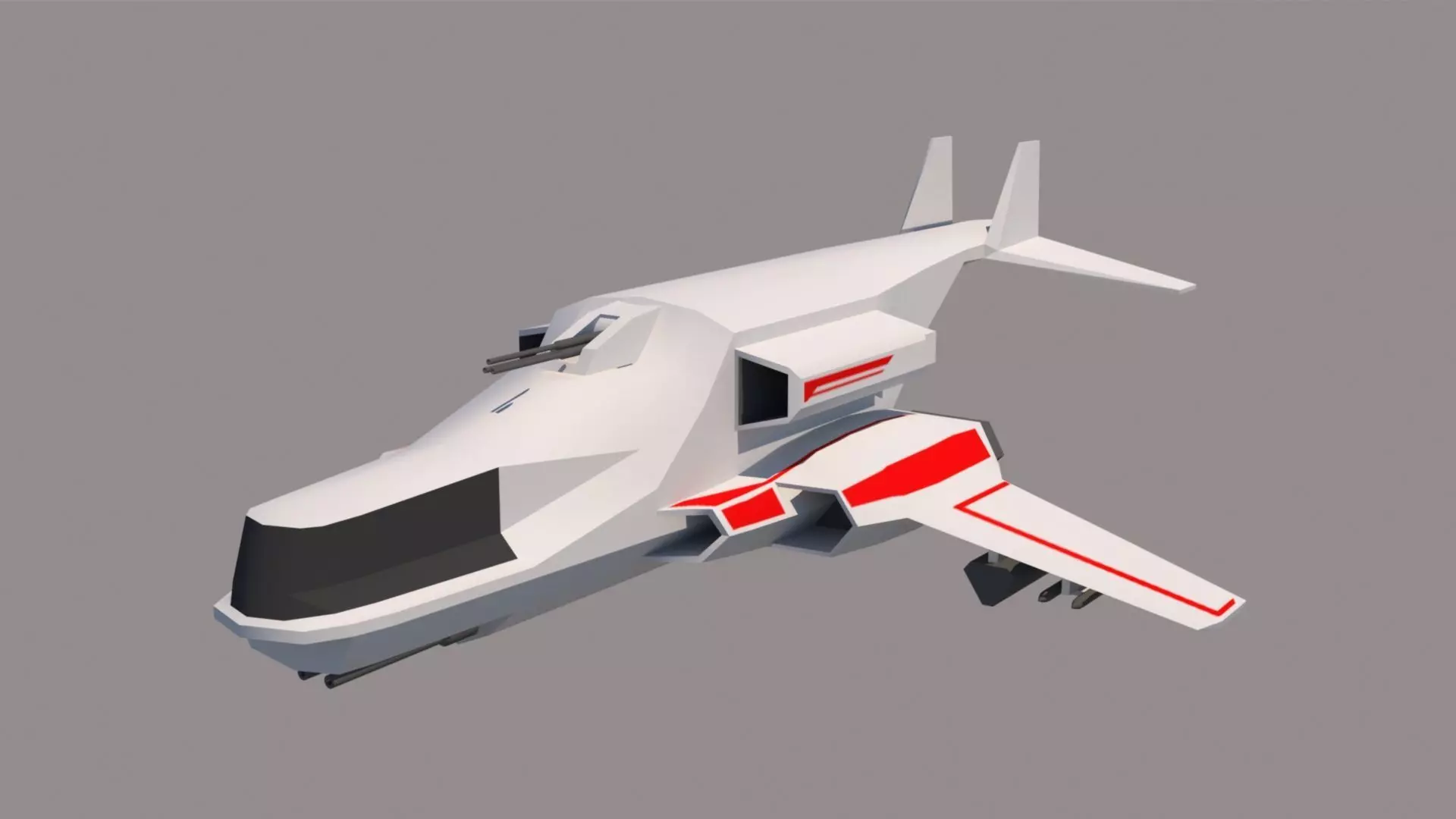 Spaceship CYS-1603 Low-poly 3D model_0