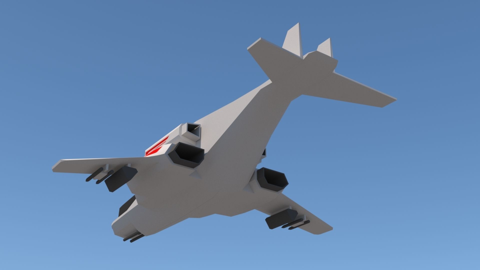 Spaceship CYS-1603 Low-poly 3D model_2