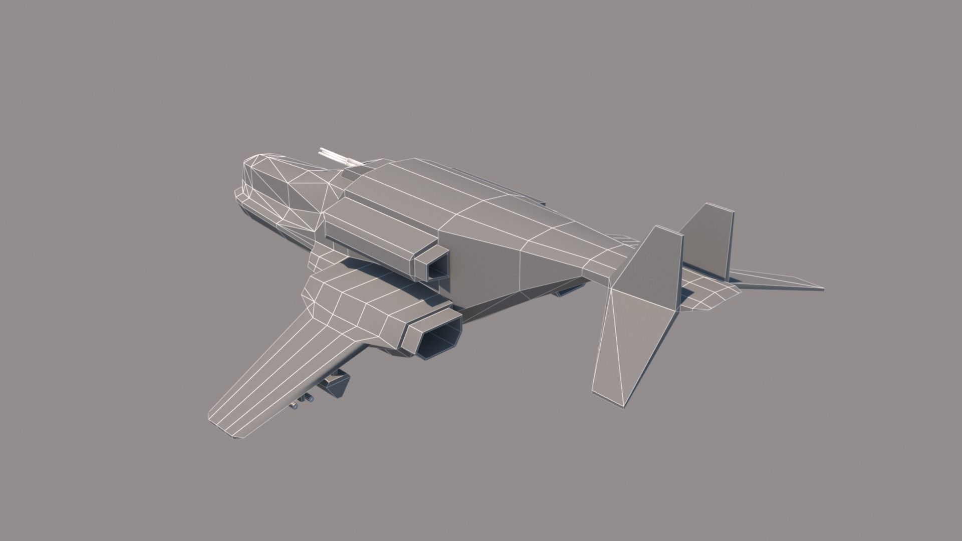 Spaceship CYS-1603 Low-poly 3D model_9