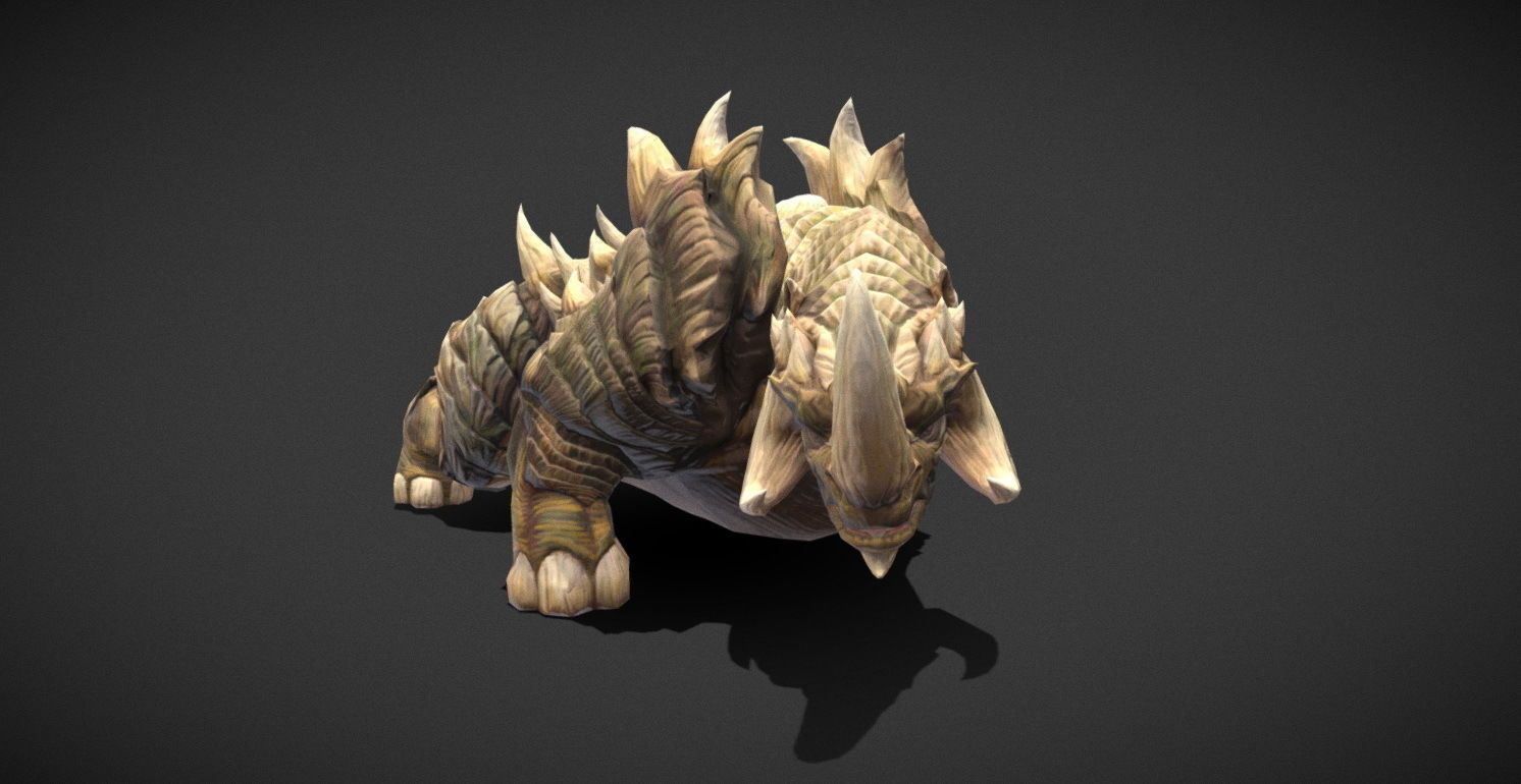 Fantasy Creature - Combat Rhino Low-poly 3D model_25