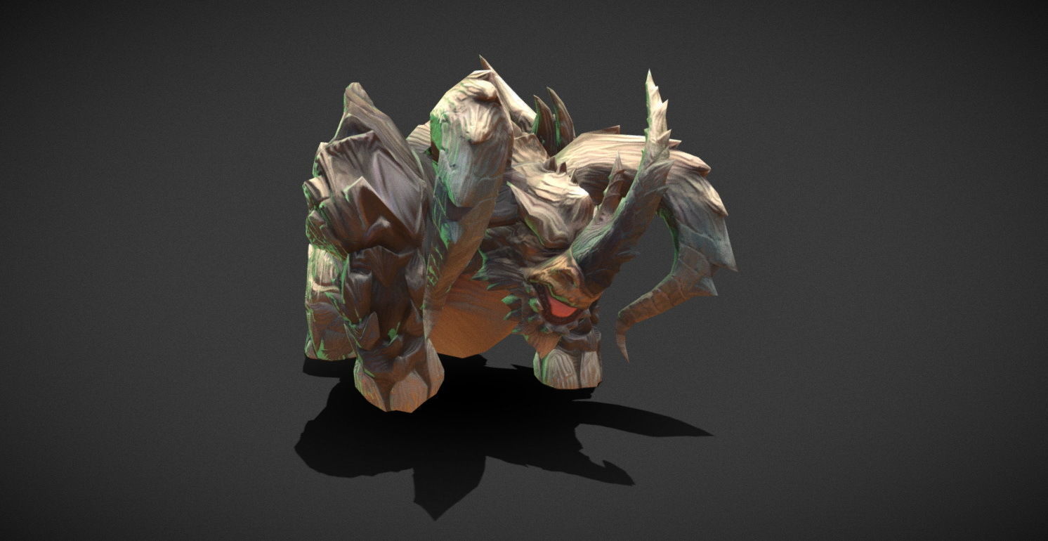Fantasy Creature - Combat Rhino Low-poly 3D model_8