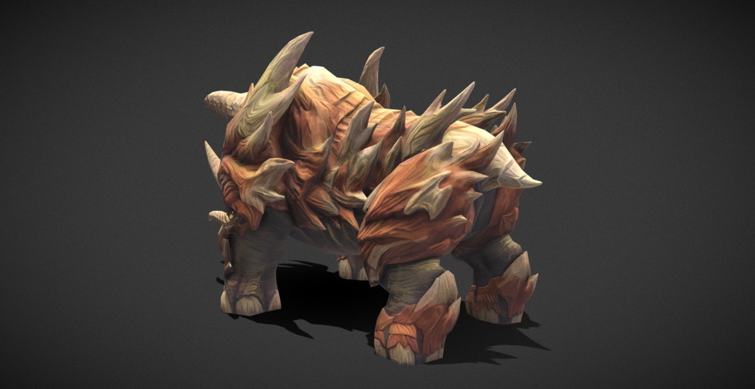 Fantasy Creature - Combat Rhino Low-poly 3D model_31