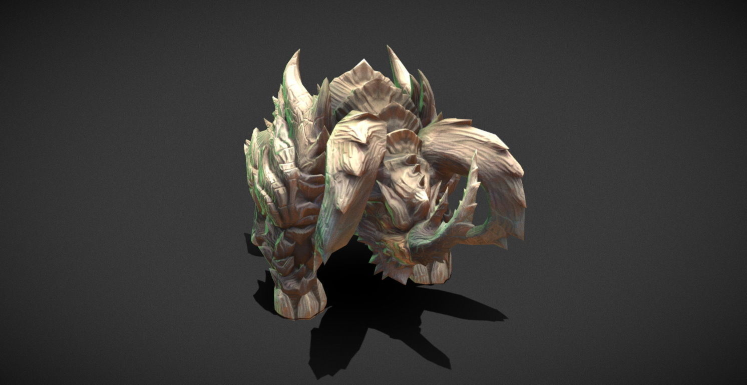 Fantasy Creature - Combat Rhino Low-poly 3D model_2