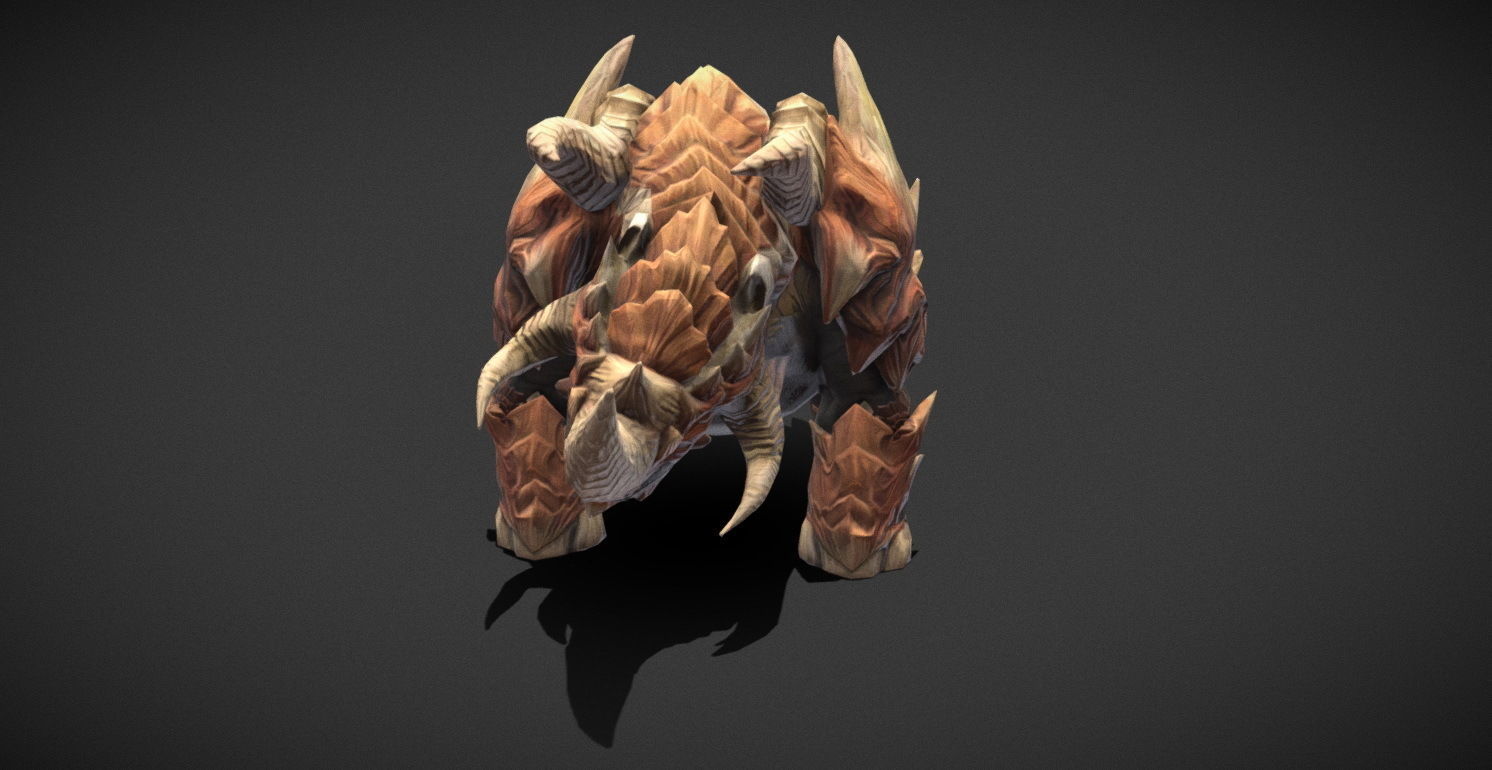 Fantasy Creature - Combat Rhino Low-poly 3D model_34