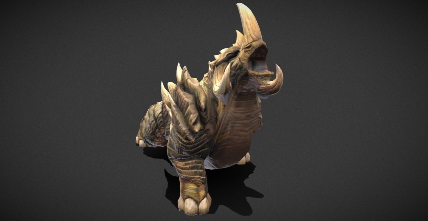Fantasy Creature - Combat Rhino Low-poly 3D model_23