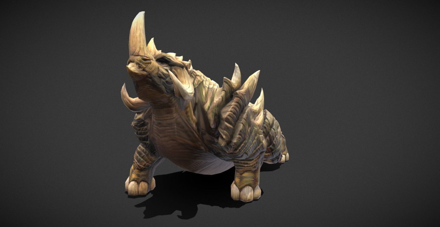 Fantasy Creature - Combat Rhino Low-poly 3D model_20