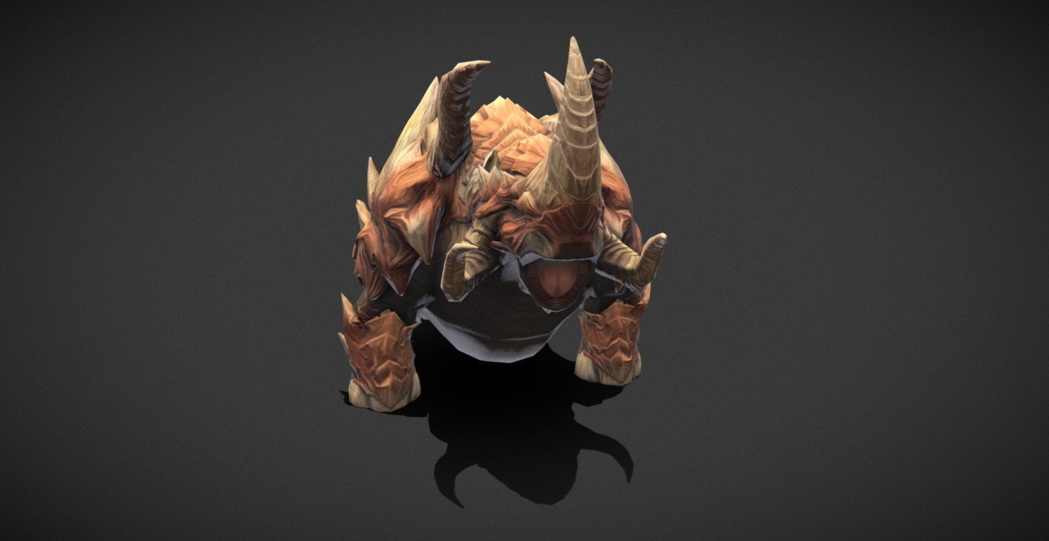 Fantasy Creature - Combat Rhino Low-poly 3D model_37
