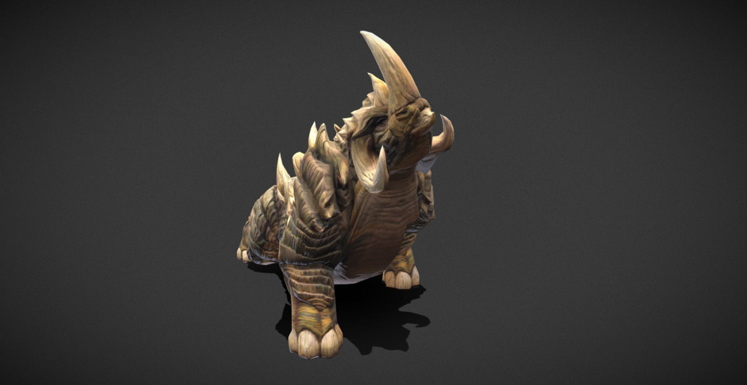 Fantasy Creature - Combat Rhino Low-poly 3D model_21