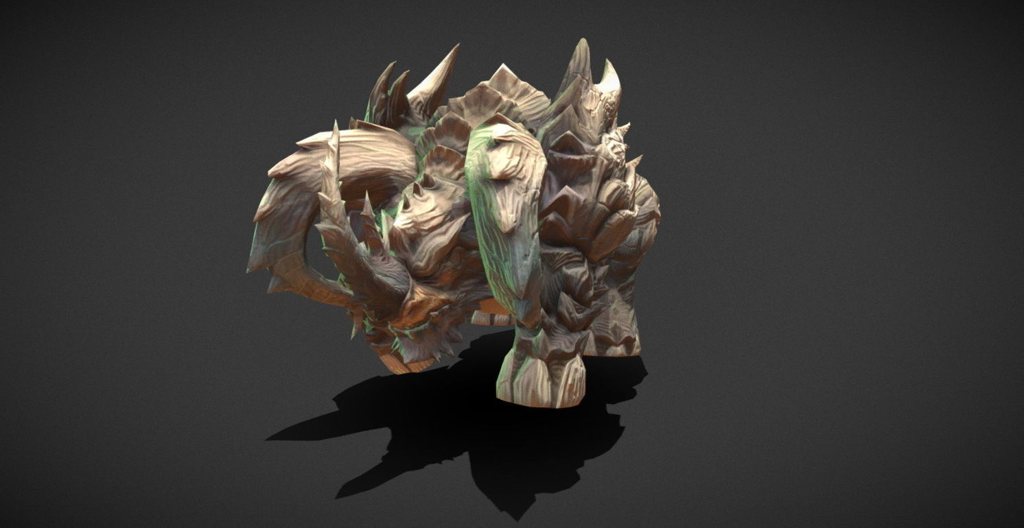 Fantasy Creature - Combat Rhino Low-poly 3D model_10
