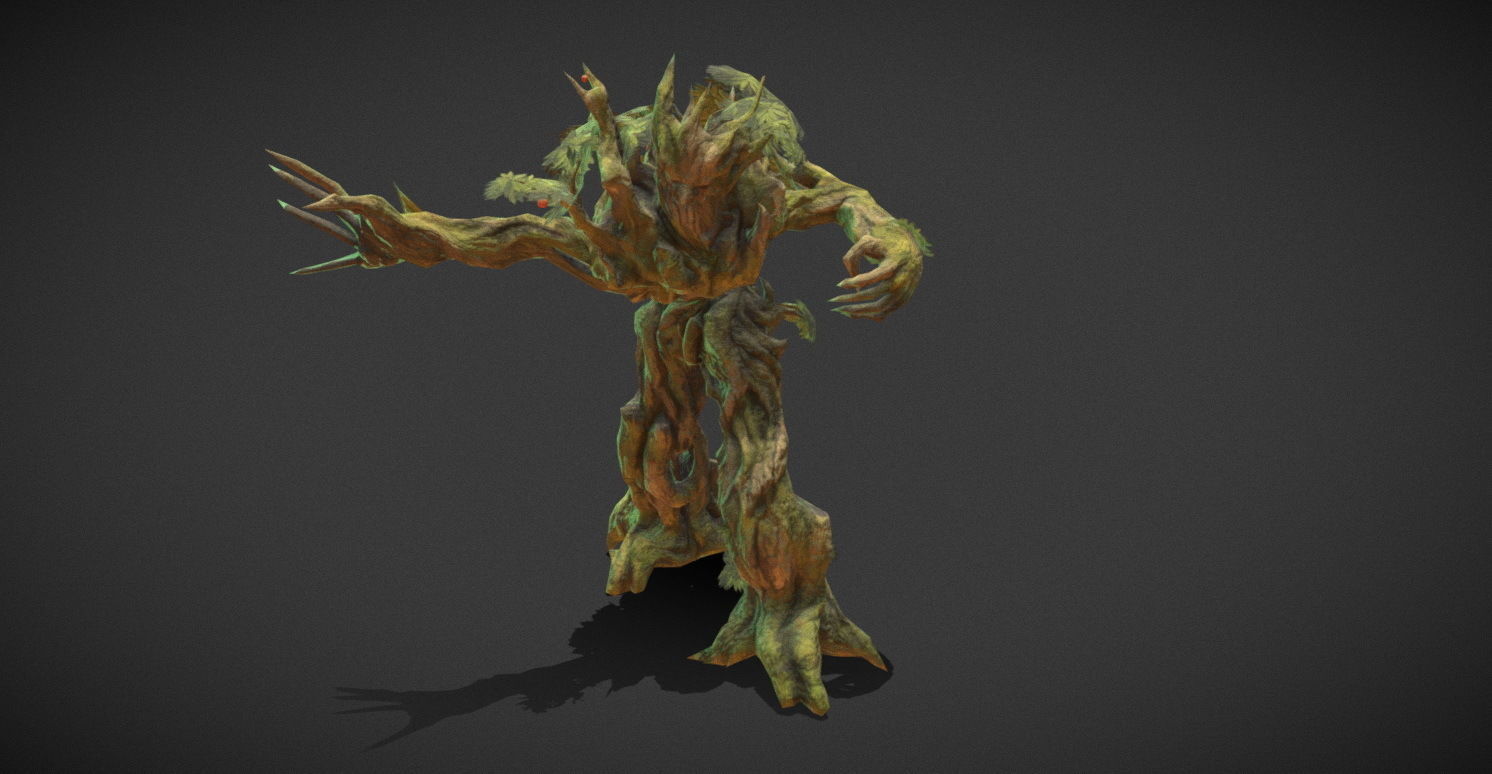 Fantasy Creature - Combat TreeMan Low-poly 3D model_5