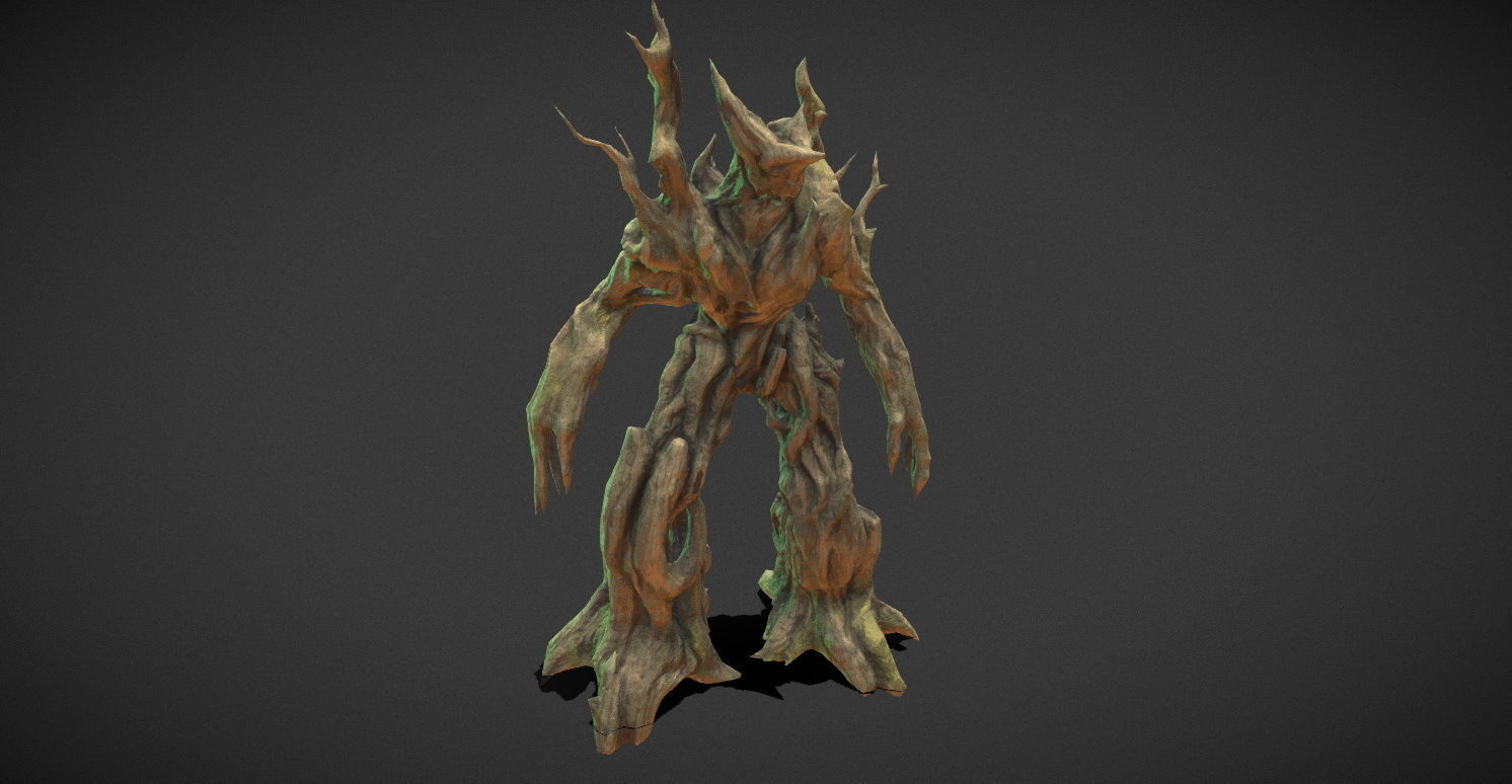 Fantasy Creature - Combat TreeMan Low-poly 3D model_10