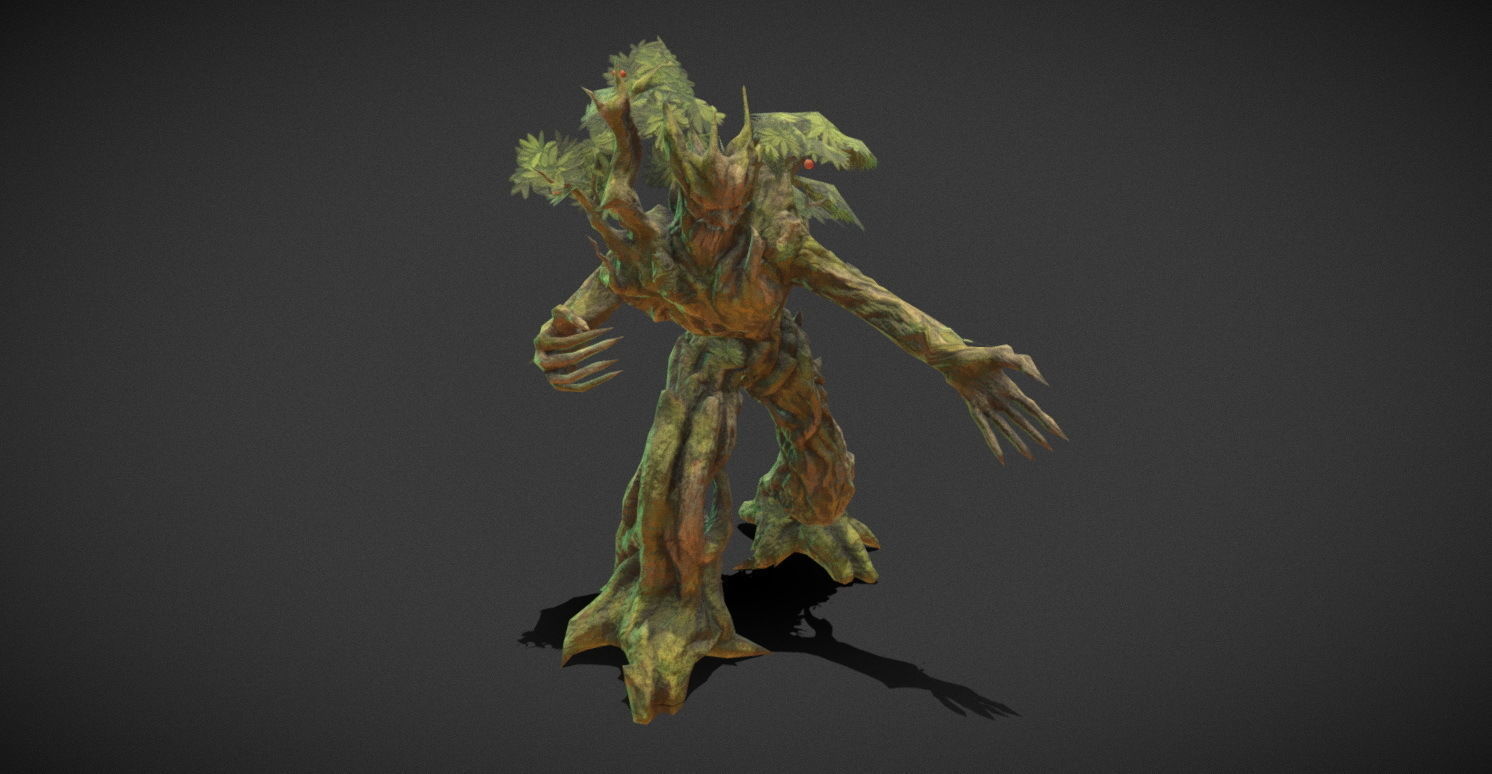Fantasy Creature - Combat TreeMan Low-poly 3D model_3