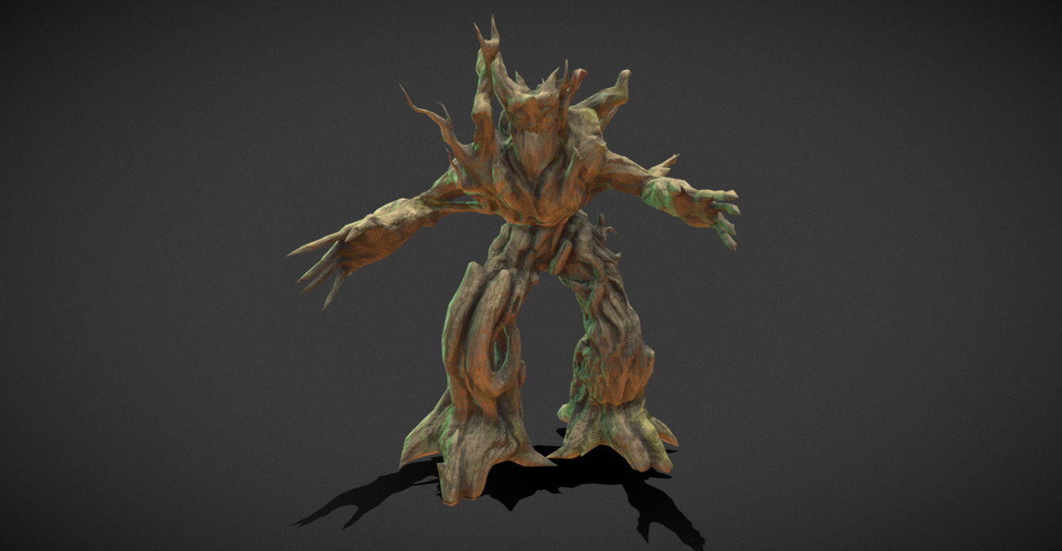Fantasy Creature - Combat TreeMan Low-poly 3D model_15