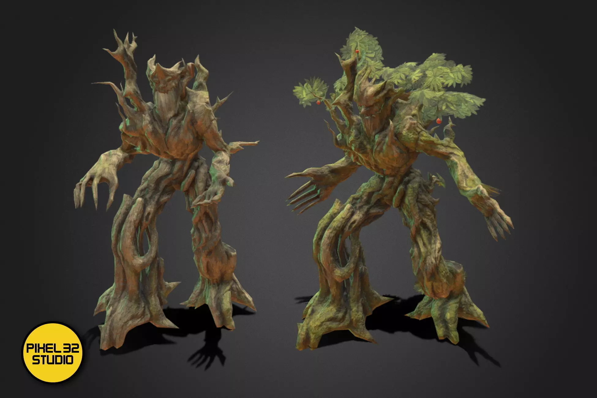Fantasy Creature - Combat TreeMan Low-poly 3D model_0