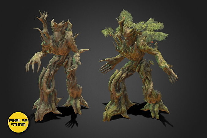 Fantasy Creature - Combat TreeMan Low-poly 3D model