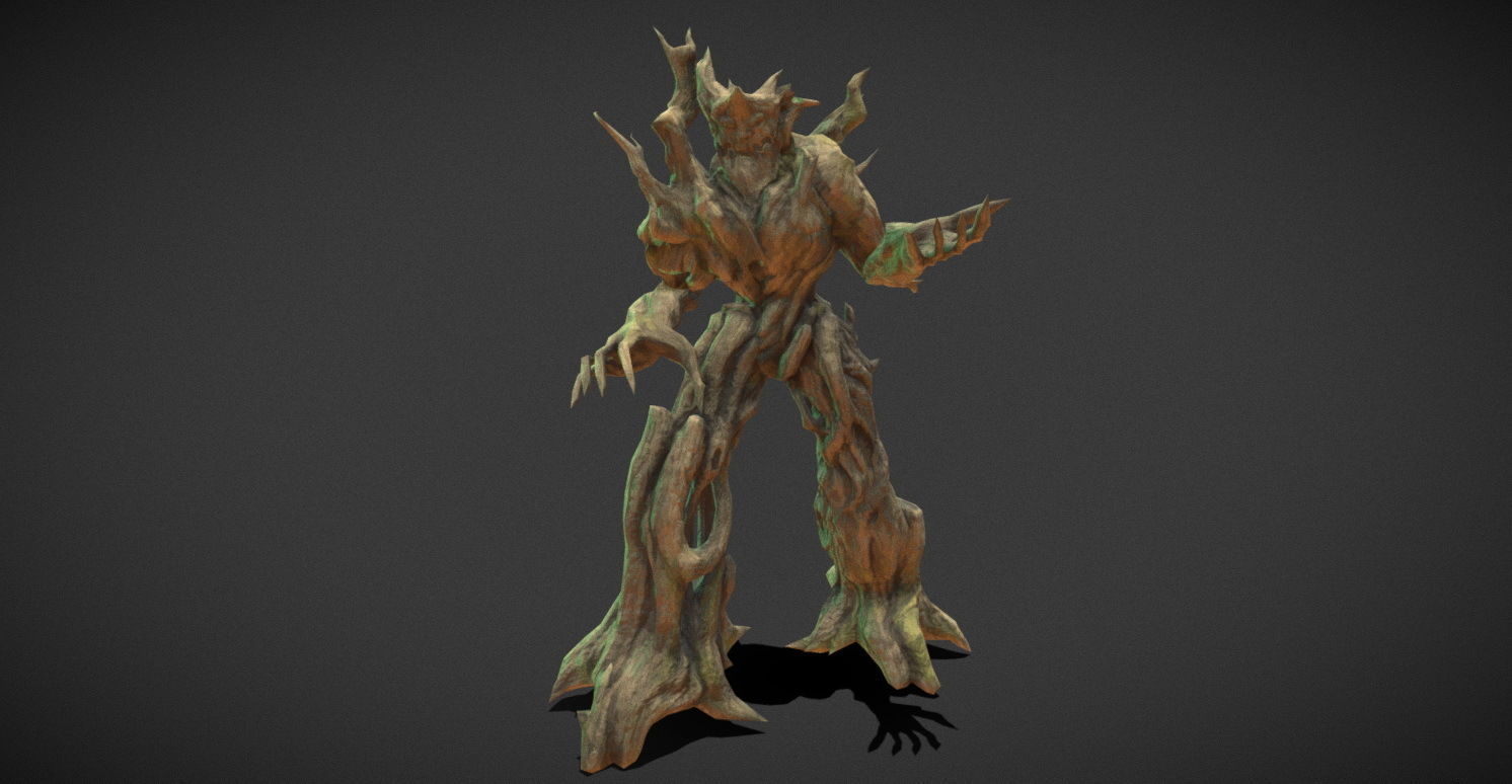 Fantasy Creature - Combat TreeMan Low-poly 3D model_14