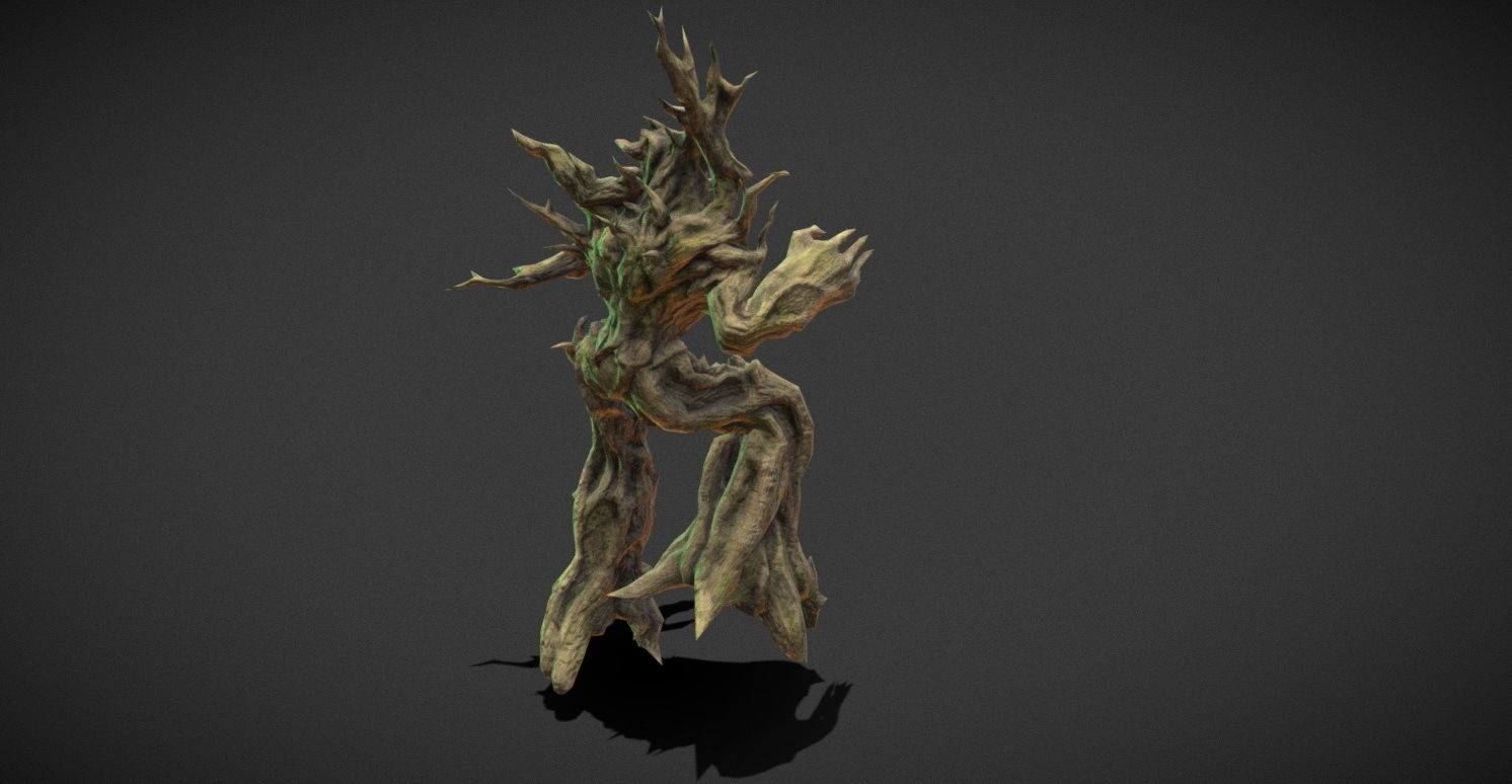 Fantasy Creature - Combat TreeMan Low-poly 3D model_16