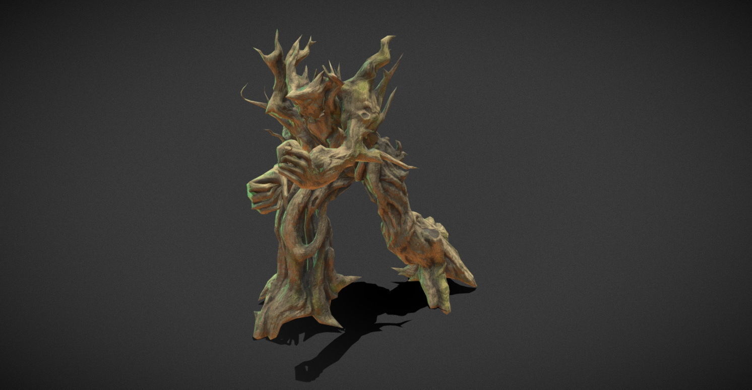 Fantasy Creature - Combat TreeMan Low-poly 3D model_12