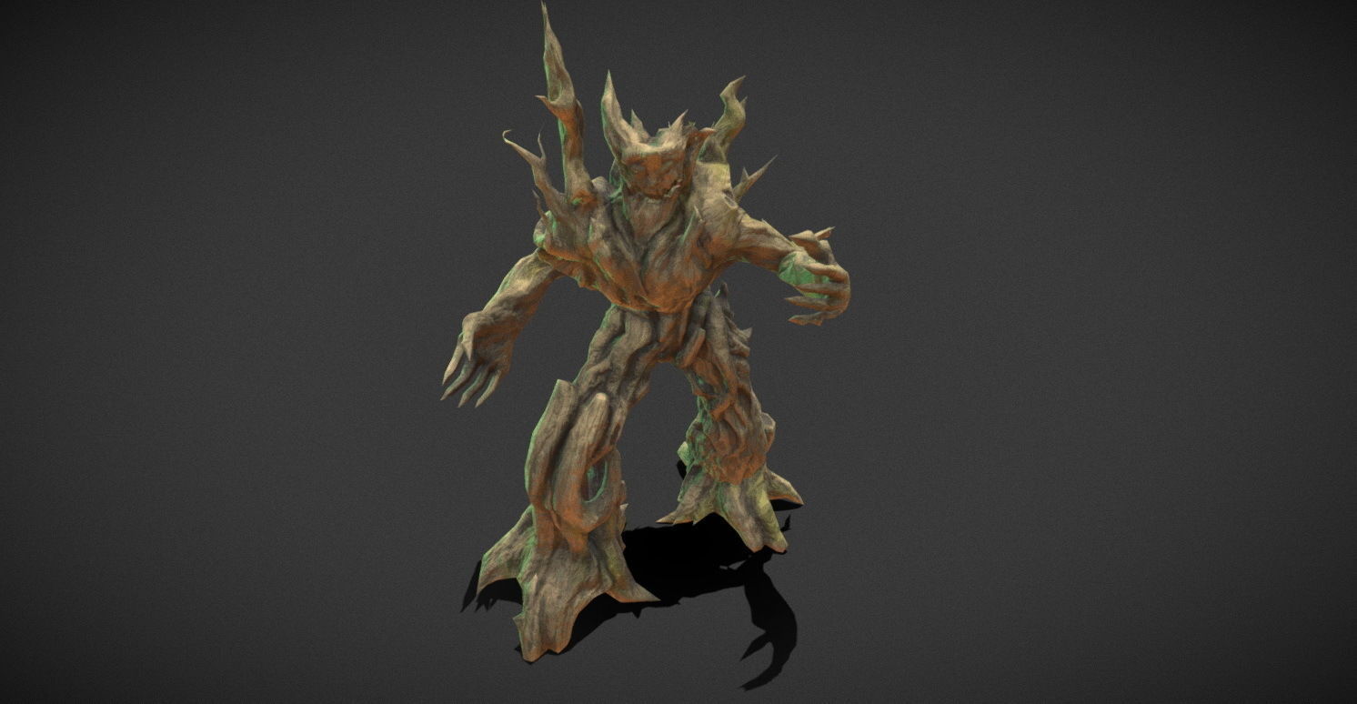 Fantasy Creature - Combat TreeMan Low-poly 3D model_11