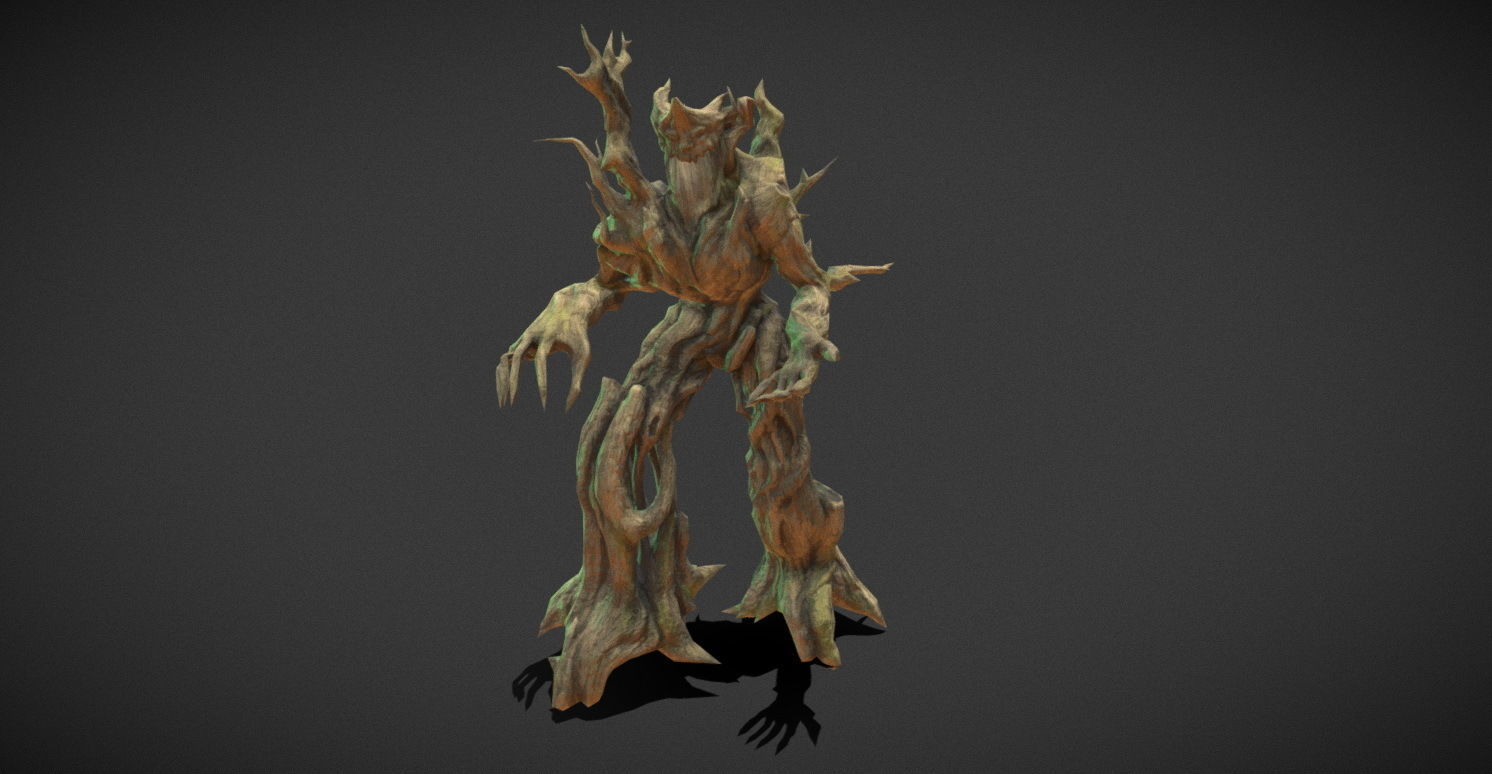 Fantasy Creature - Combat TreeMan Low-poly 3D model_17