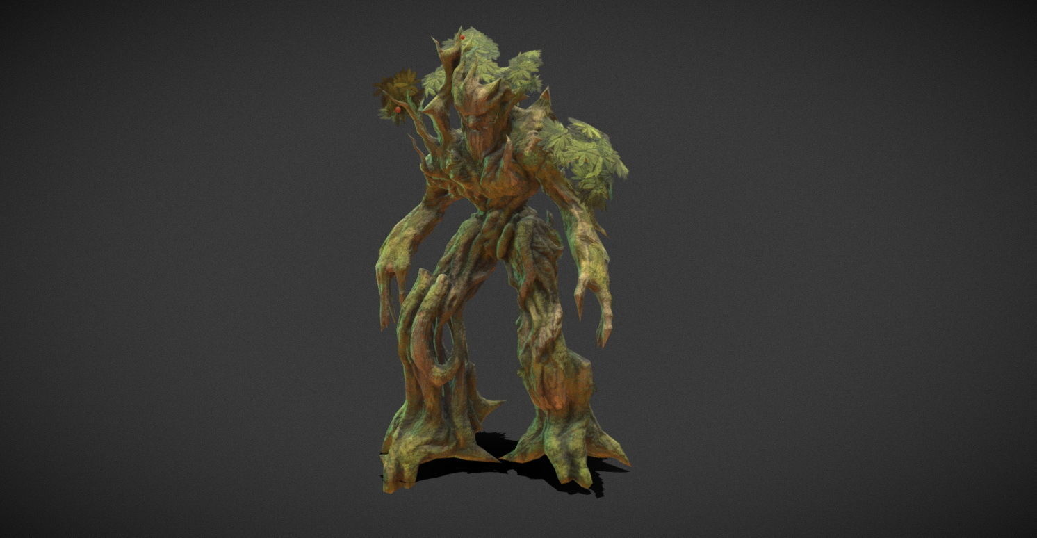 Fantasy Creature - Combat TreeMan Low-poly 3D model_1