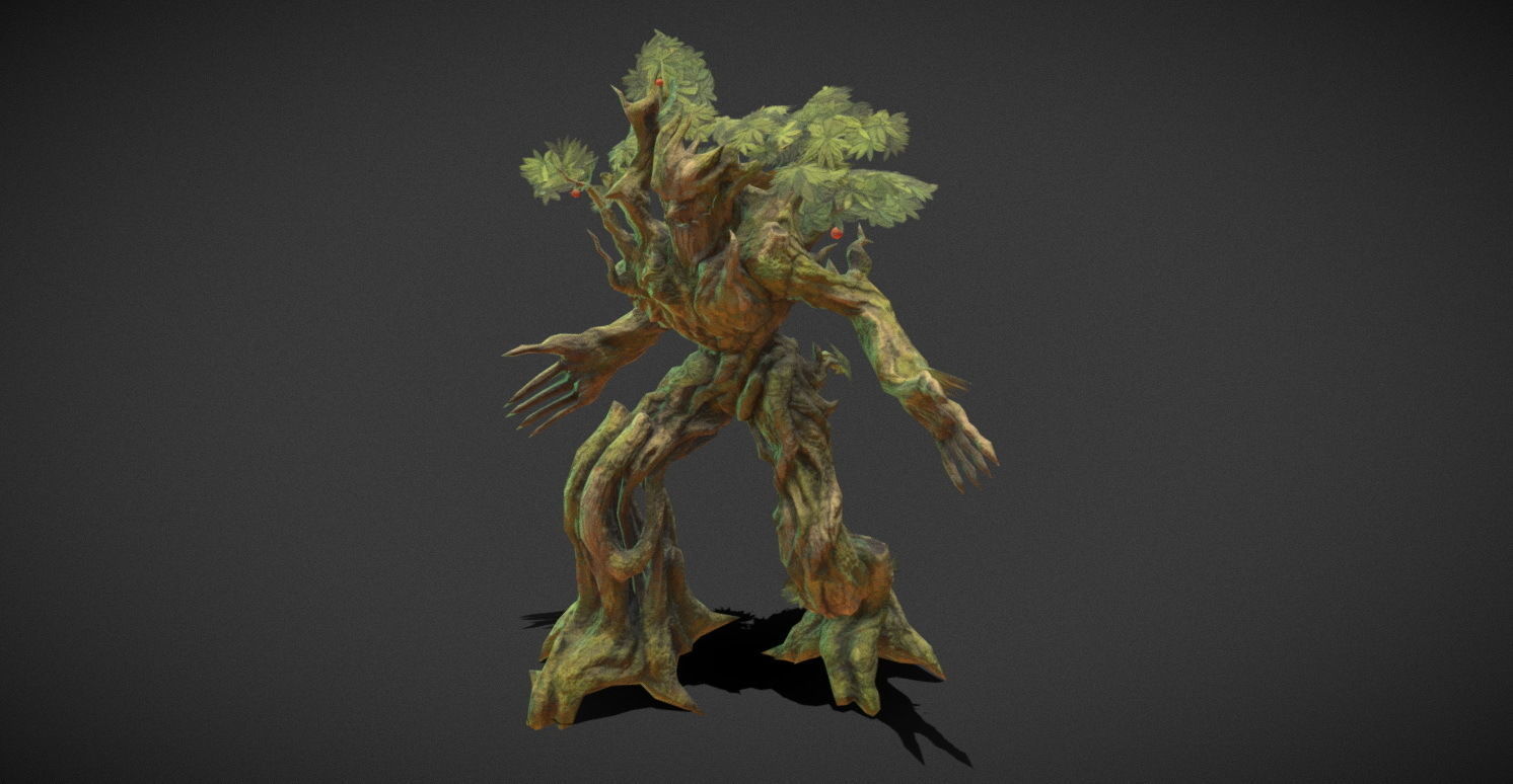 Fantasy Creature - Combat TreeMan Low-poly 3D model_2