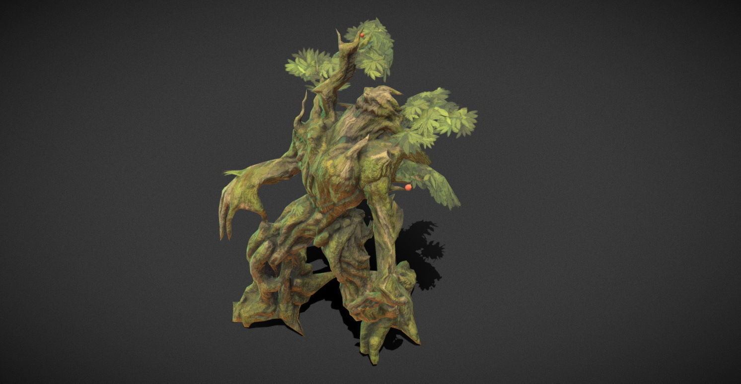 Fantasy Creature - Combat TreeMan Low-poly 3D model_7