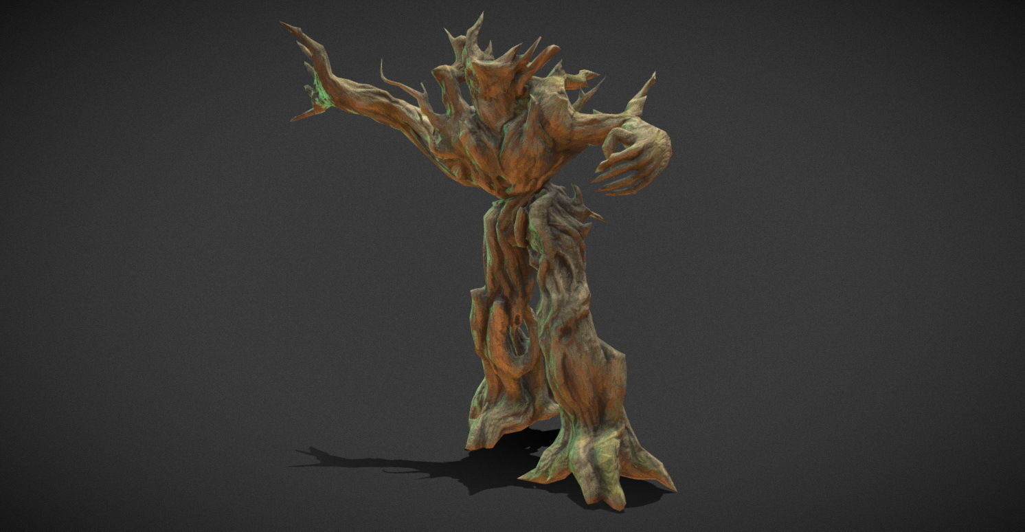 Fantasy Creature - Combat TreeMan Low-poly 3D model_13