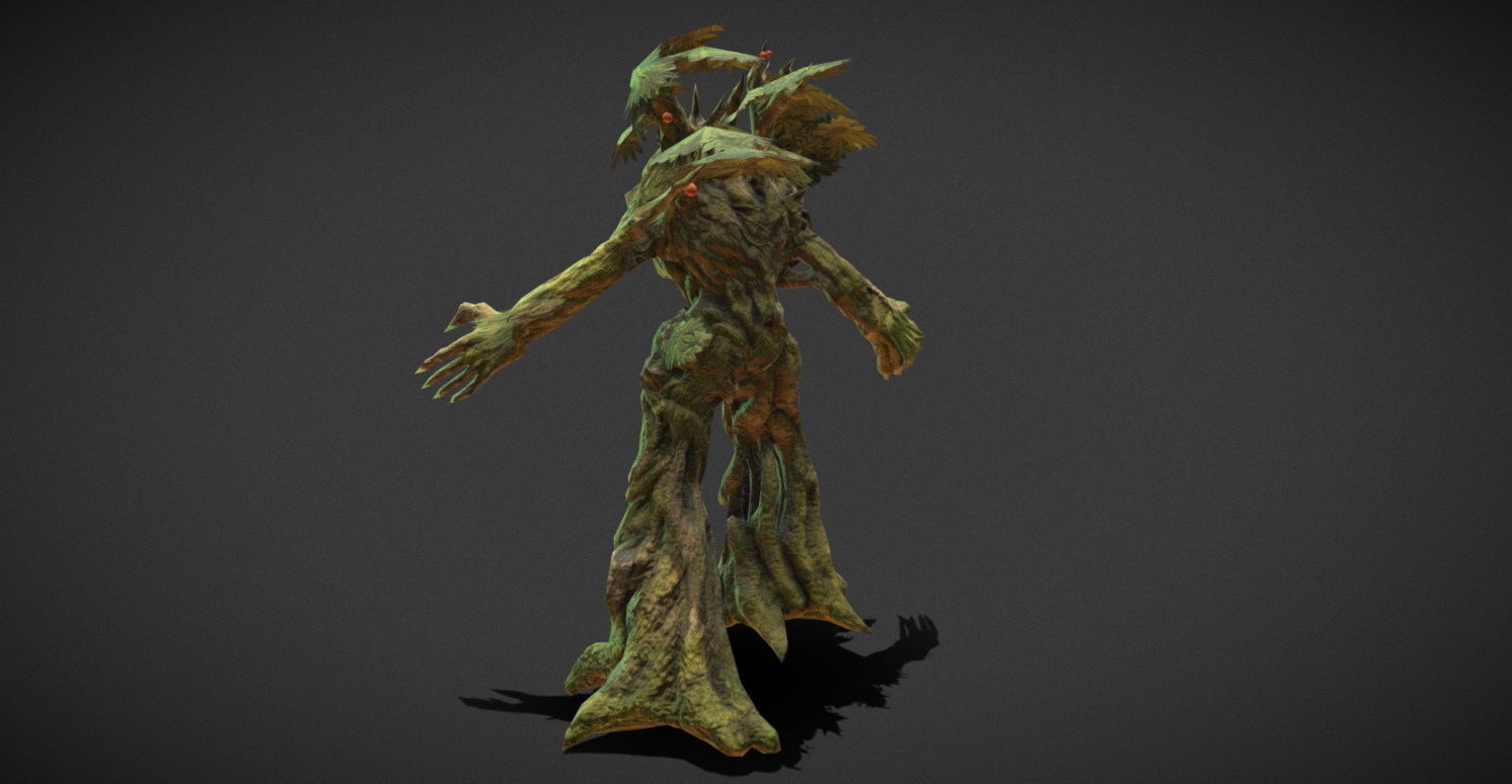 Fantasy Creature - Combat TreeMan Low-poly 3D model_8