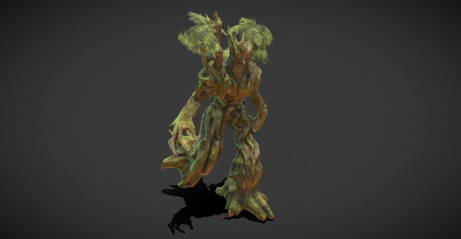 Fantasy Creature - Combat TreeMan Low-poly 3D model_9