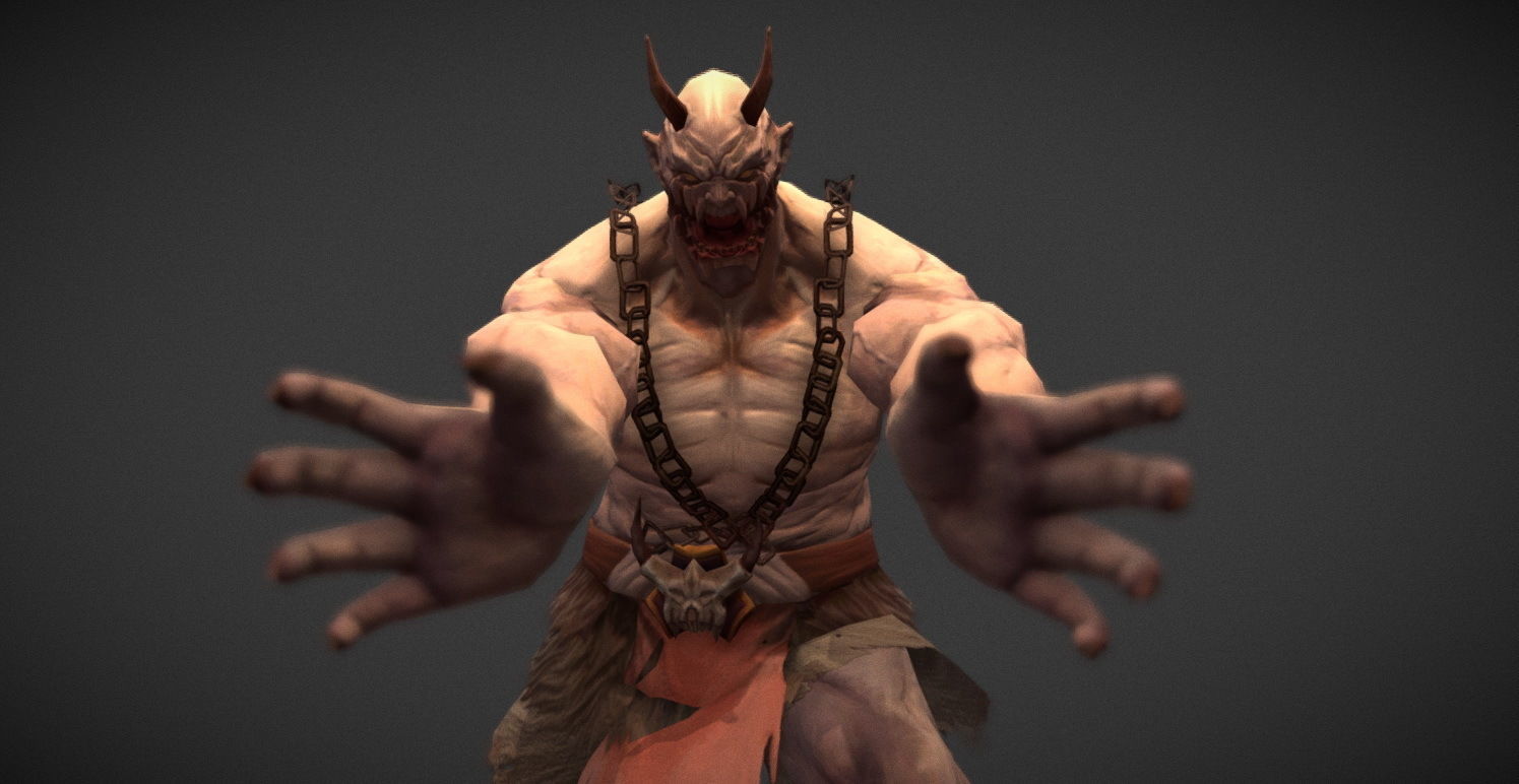 Fantasy Creature - Combat Troll Low-poly 3D model_9