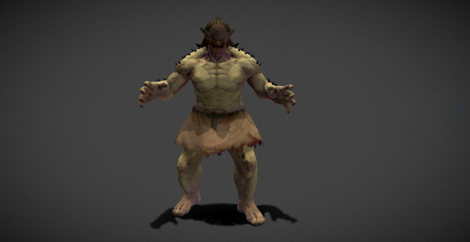 Fantasy Creature - Combat Troll Low-poly 3D model_11