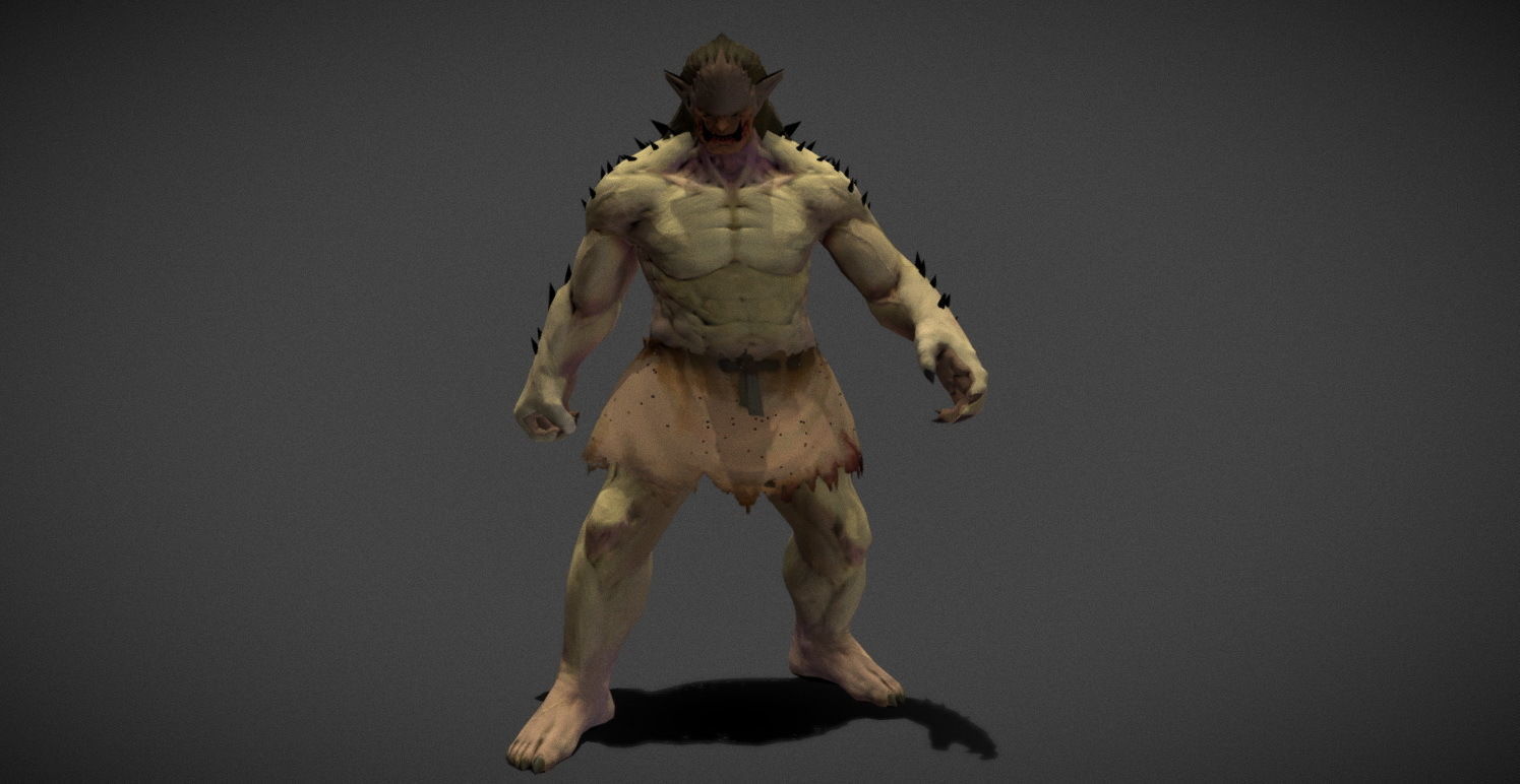 Fantasy Creature - Combat Troll Low-poly 3D model_13