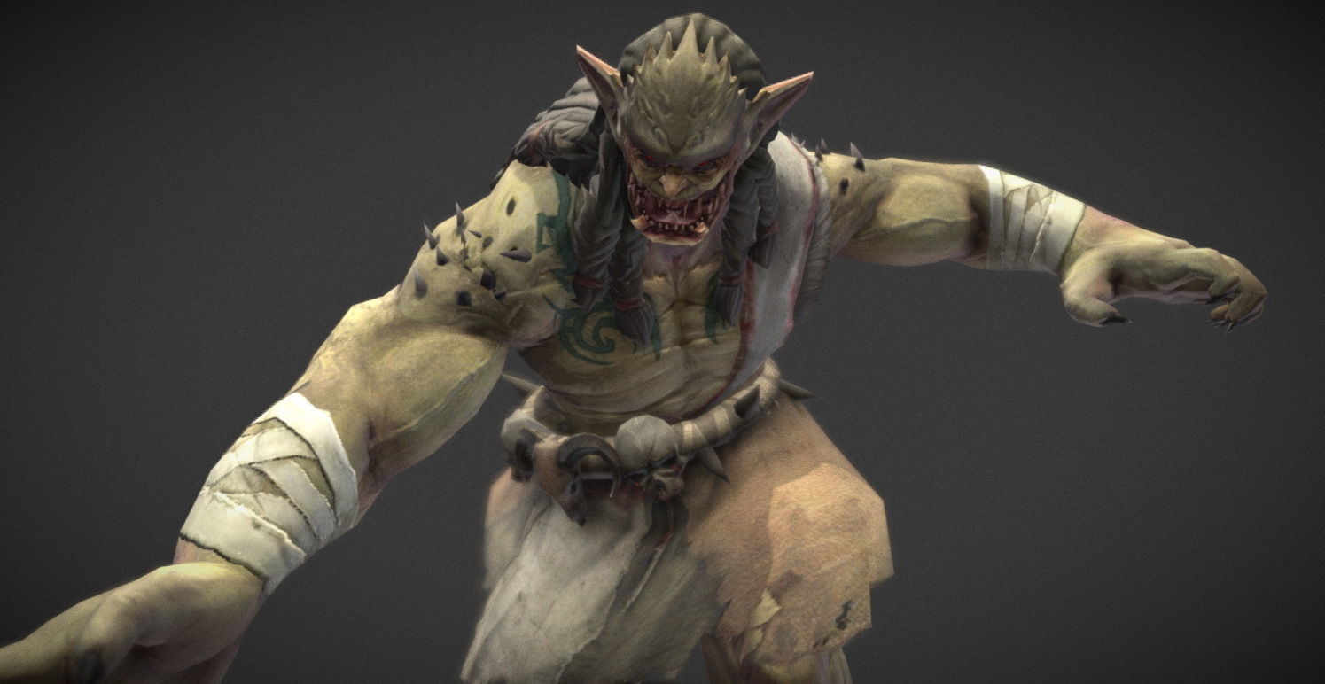 Fantasy Creature - Combat Troll Low-poly 3D model_19