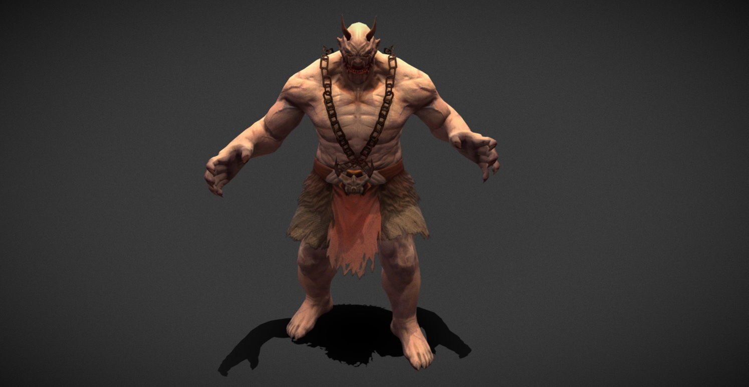 Fantasy Creature - Combat Troll Low-poly 3D model_7