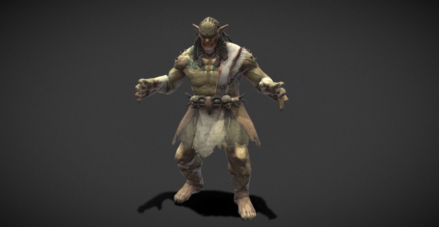 Fantasy Creature - Combat Troll Low-poly 3D model_16