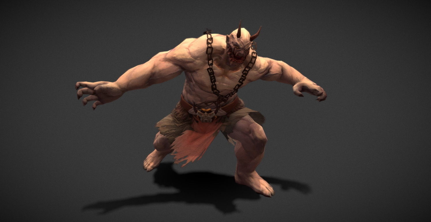 Fantasy Creature - Combat Troll Low-poly 3D model_8