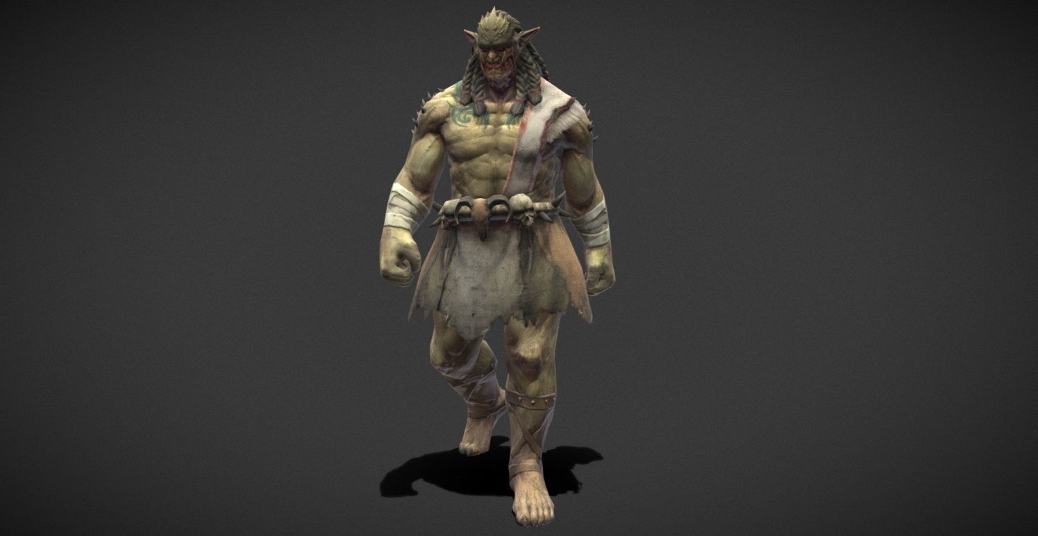 Fantasy Creature - Combat Troll Low-poly 3D model_20