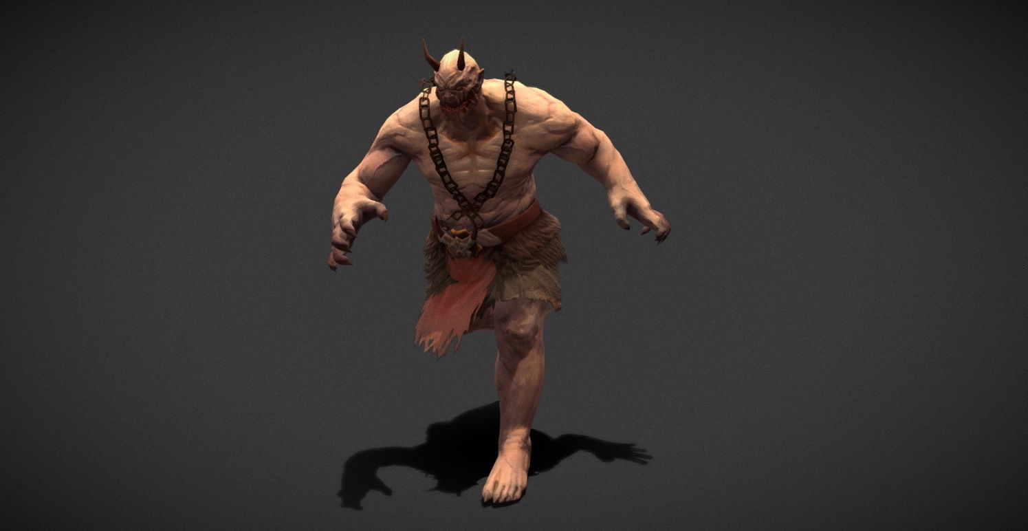 Fantasy Creature - Combat Troll Low-poly 3D model_5