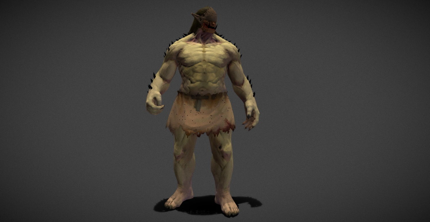 Fantasy Creature - Combat Troll Low-poly 3D model_12