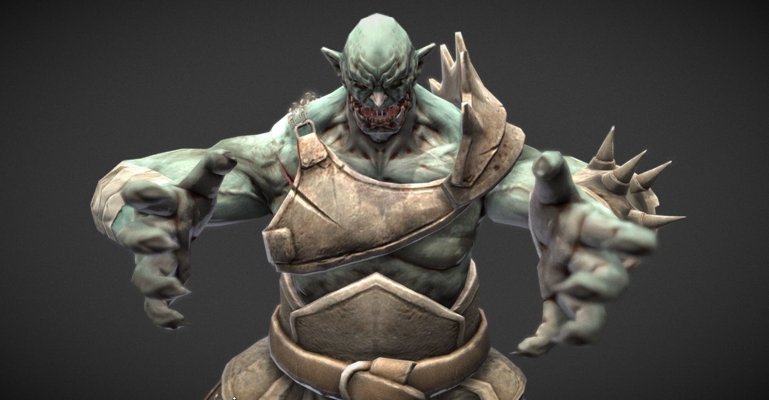 Fantasy Creature - Combat Troll Low-poly 3D model_1