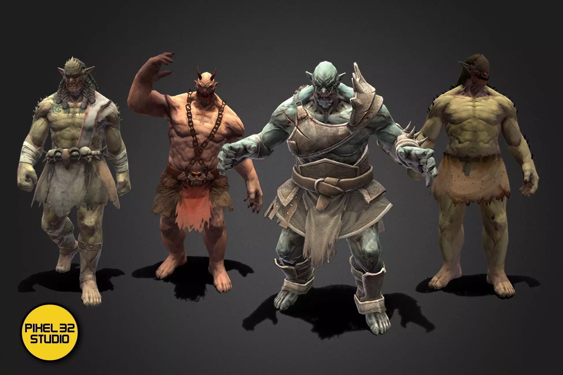 Fantasy Creature - Combat Troll Low-poly 3D model_0